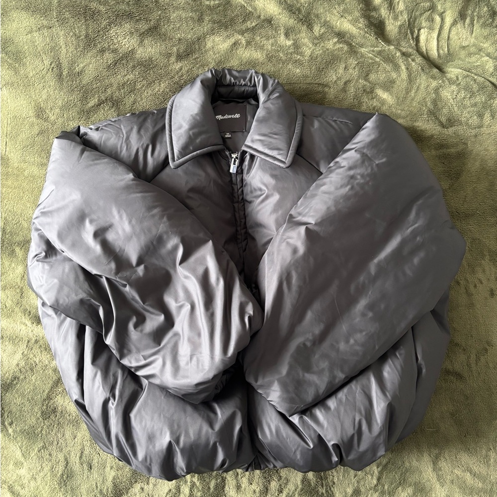 Madewell Bomber Puffer Jacket (Black)
